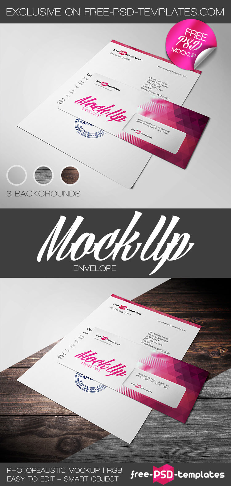 Free Envelope Mock-Up In Psd