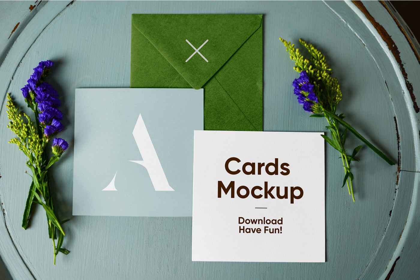 Free Envelope With Cards Mockup