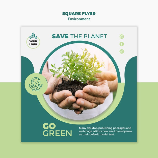 Free Environment Square Flyer Mock-Up Psd