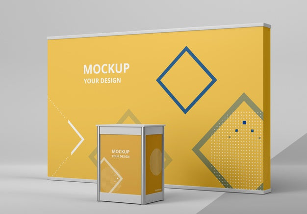 Free Exhibition Stand Mock-Up Arrangement Psd