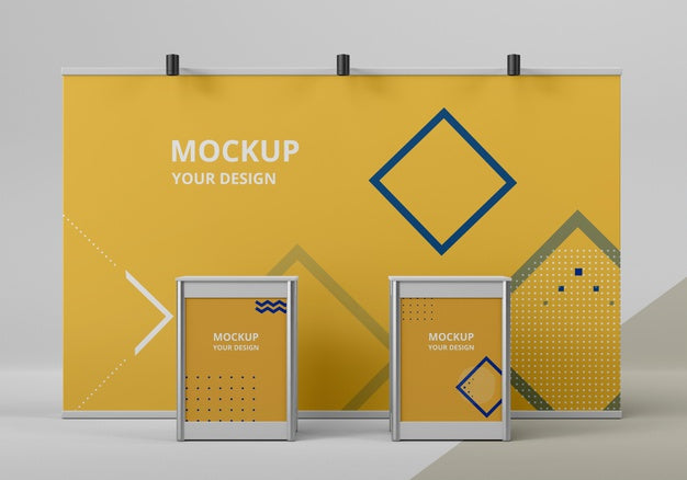 Free Exhibition Stand Mock-Up Arrangement Psd