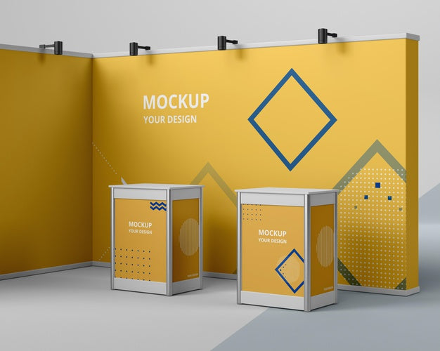 Free Exhibition Stand Mock-Up Arrangement Psd