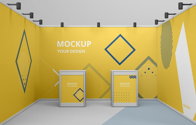 Free Exhibition Stand Mock-Up Arrangement Psd