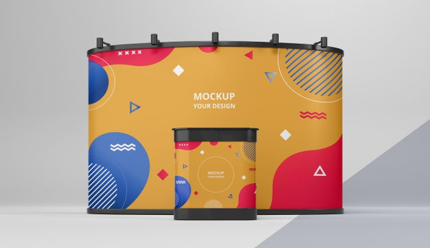 Free Exhibition Stand Mock-Up Arrangement Psd