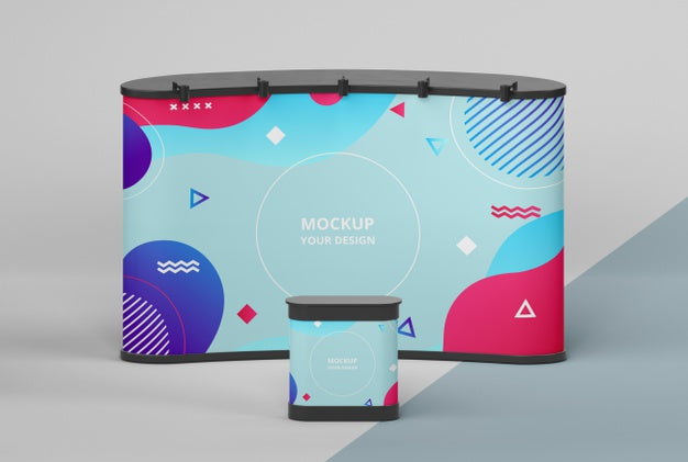 Free Exhibition Stand Mock-Up Arrangement Psd