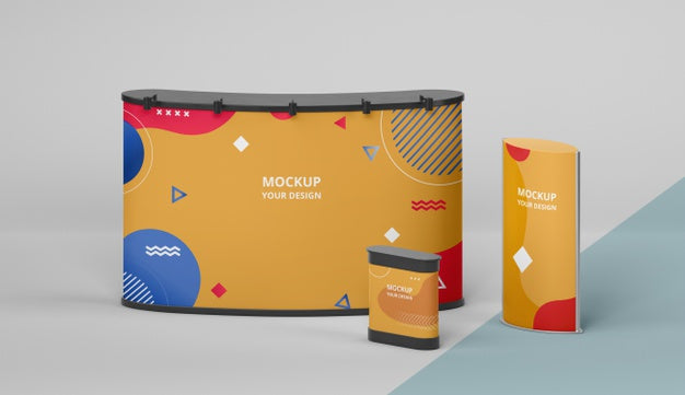 Free Exhibition Stand Mock-Up Arrangement Psd