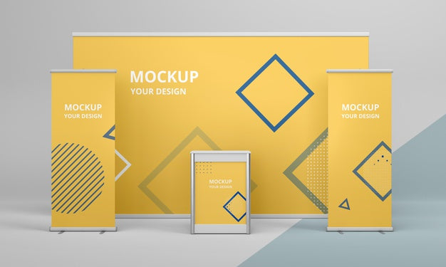 Free Exhibition Stand Mock-Up Assortment Psd