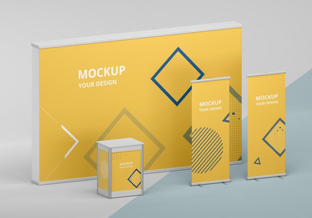 Free Exhibition Stand Mock-Up Assortment Psd