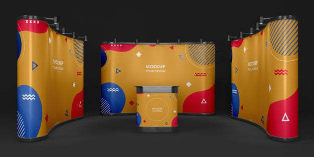 Free Exhibition Stand Mock-Up Assortment Psd