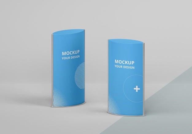 Free Exhibition Stands Mock-Up Arrangement Psd