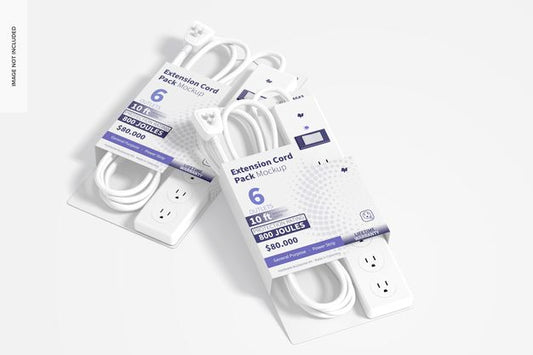Free Extension Cord Pack Mockup, Top View Psd