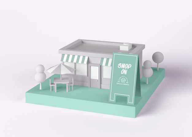 Free Exterior Advert Shop On Mock-Up Psd