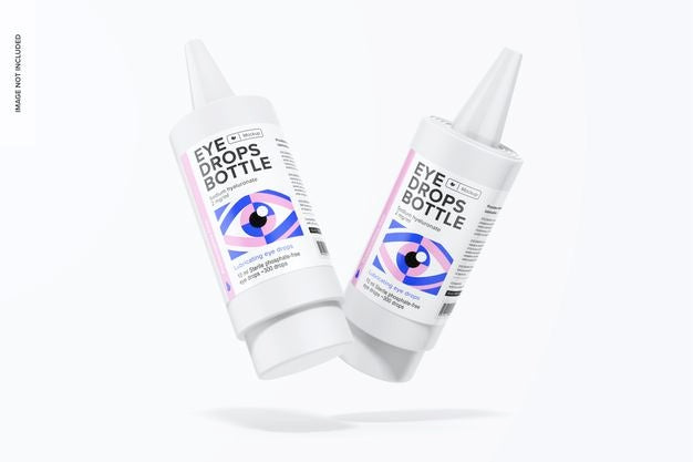 Free Eye Drops Bottles Mockup, Floating Psd