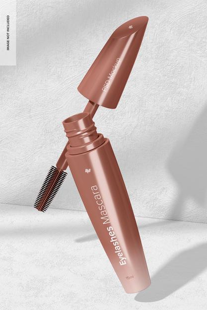 Free Eyelashes Mascara Mockup, Falling Psd