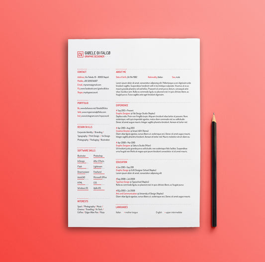 Free Clean Resume and CV Template for Illustrator (AI) Format