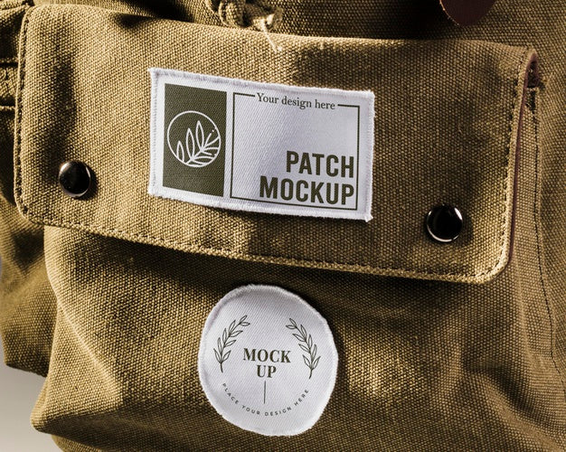 Free Fabric Clothing Patch Mock-Up On Backpack Psd