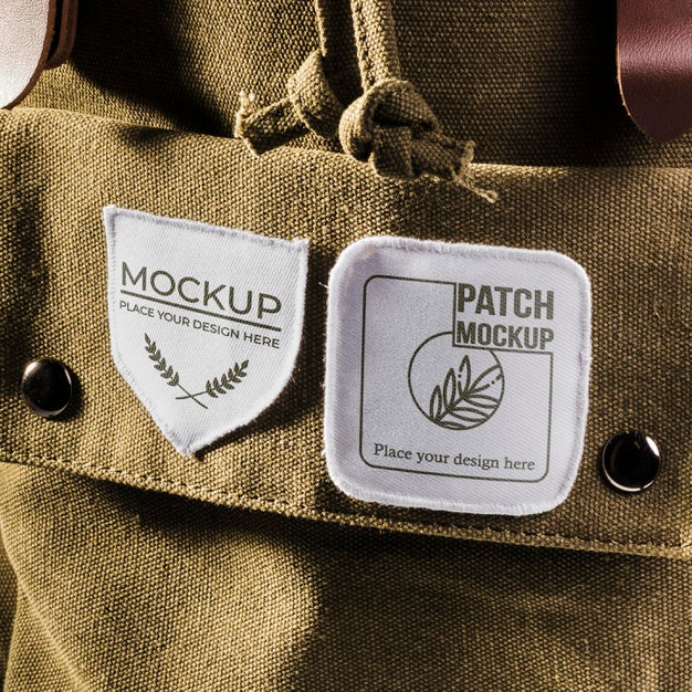 Free Fabric Clothing Patch Mock-Up On Backpack Psd