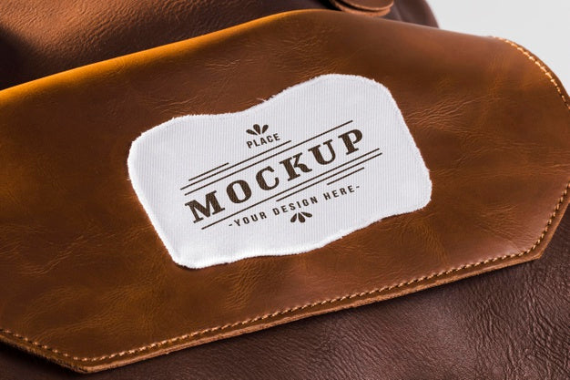 Free Fabric Clothing Patch Mock-Up On Leather Bag Psd