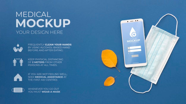 Free Face Mask Minimal Concept Mock-Up Psd