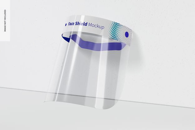 Free Face Shield Mockup, Perspective View Psd