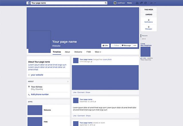 Free Facebook 2014 Page Mockup