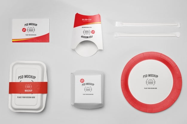 Free Fast Food Branding Mockup Design Psd