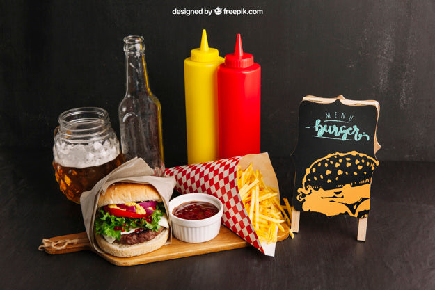 Free Fast Food Restaurant Mockup Psd