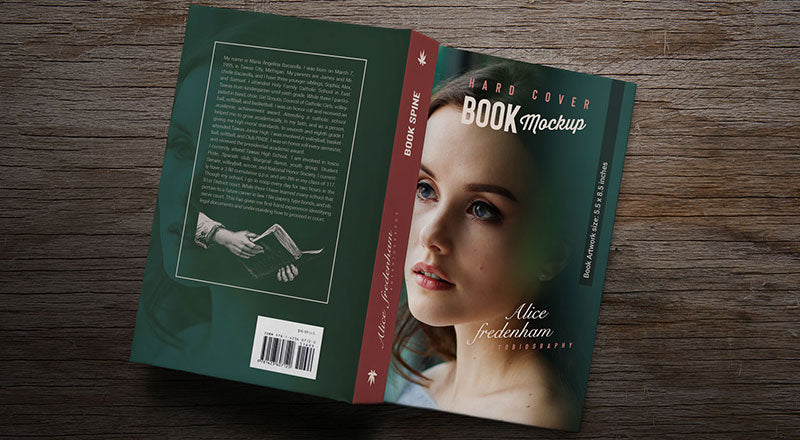 Free Fat Book Title, Spine & Backside Mockup Psd