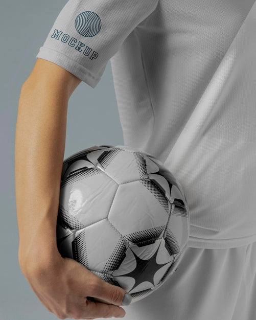 Free Female Soccer Player Apparel Mock-Up Psd