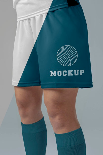 Free Female Soccer Player Apparel Mock-Up Psd