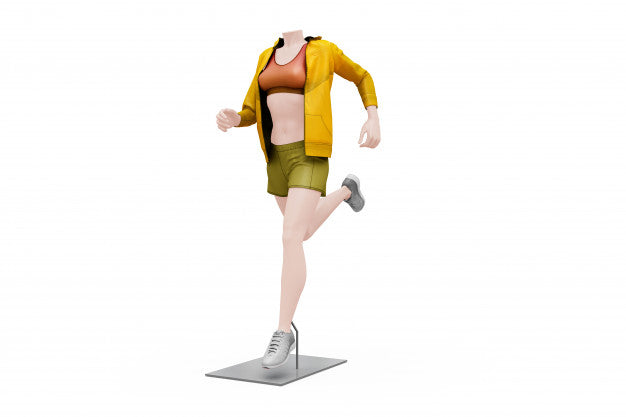 Free Female Sport Outfit Mock-Up Isolated Psd