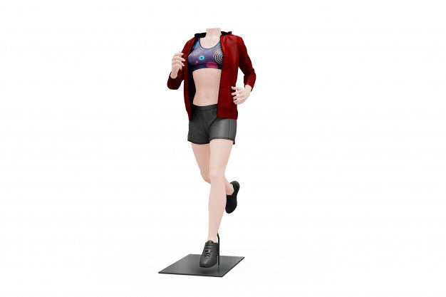 Free Female Sport Outfit Mock-Up Isolated Psd