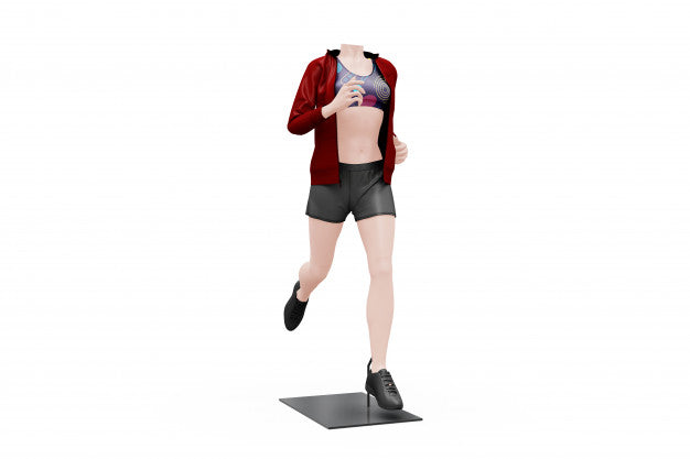 Free Female Sport Outfit Mock-Up Isolated Psd