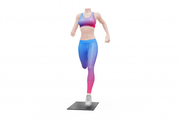 Free Female Sport Outfit Mock-Up Isolated Psd