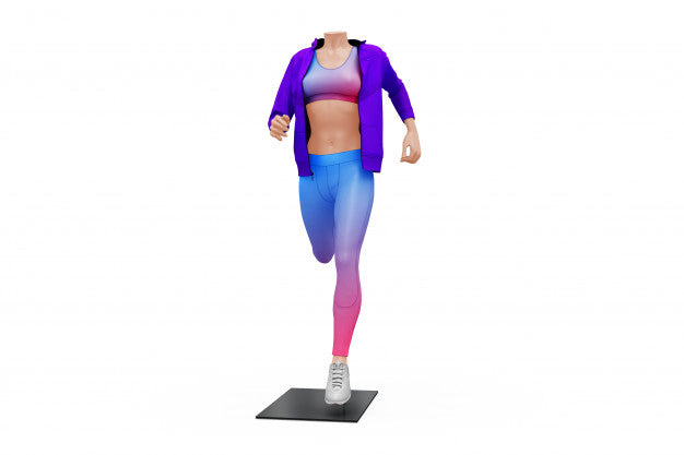 Free Female Sport Outfit Mock-Up Isolated Psd