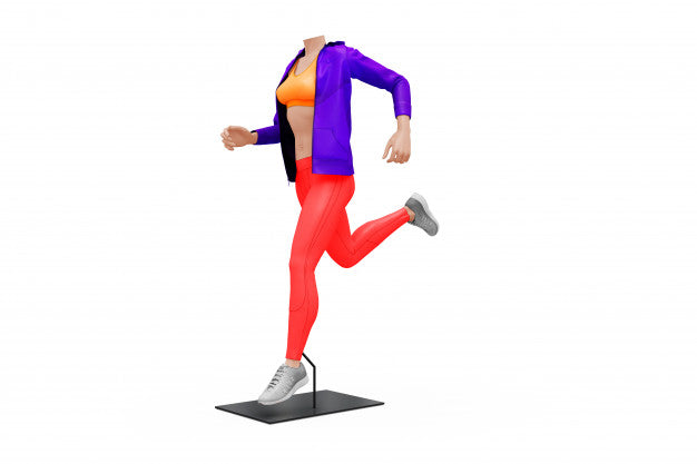 Free Female Sport Outfit Mock-Up Isolated Psd