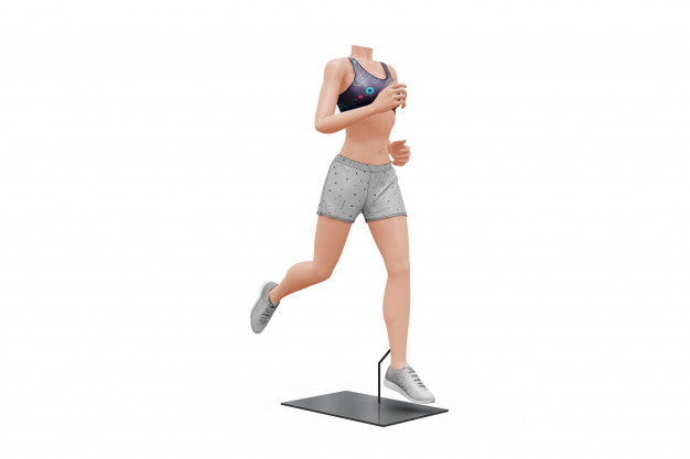 Free Female Sport Outfit Mock-Up Isolated Psd