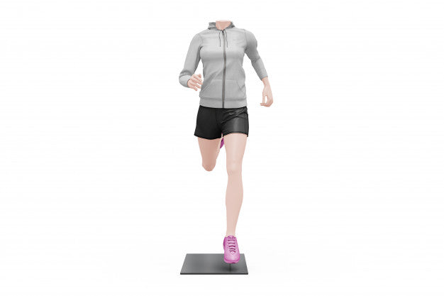 Free Female Sport Outfit Mock-Up Isolated Psd