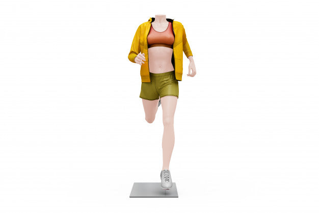 Free Female Sport Outfit Mock-Up Isolated Psd