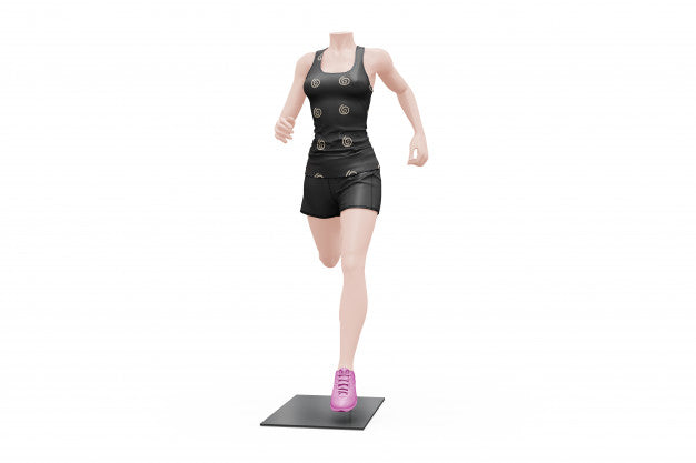 Free Female Sport Outfit Mock-Up Isolated Psd