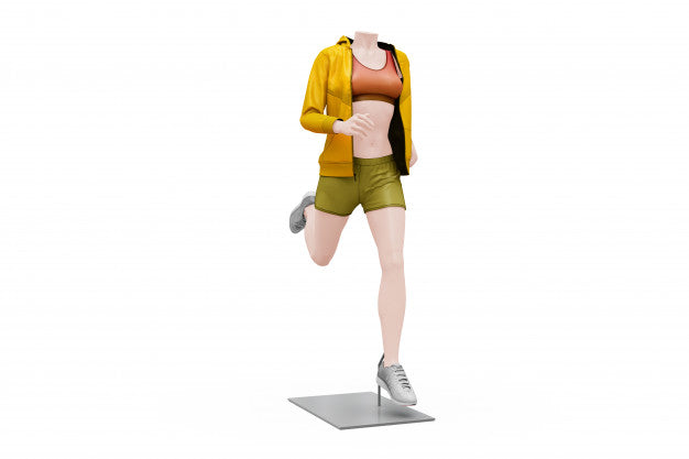 Free Female Sport Outfit Mock-Up Isolated Psd