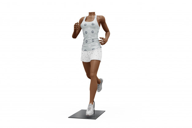 Free Female Sport Outfit Mock-Up Isolated Psd