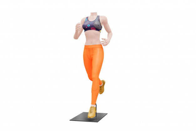 Free Female Sport Outfit Mock-Up Isolated Psd