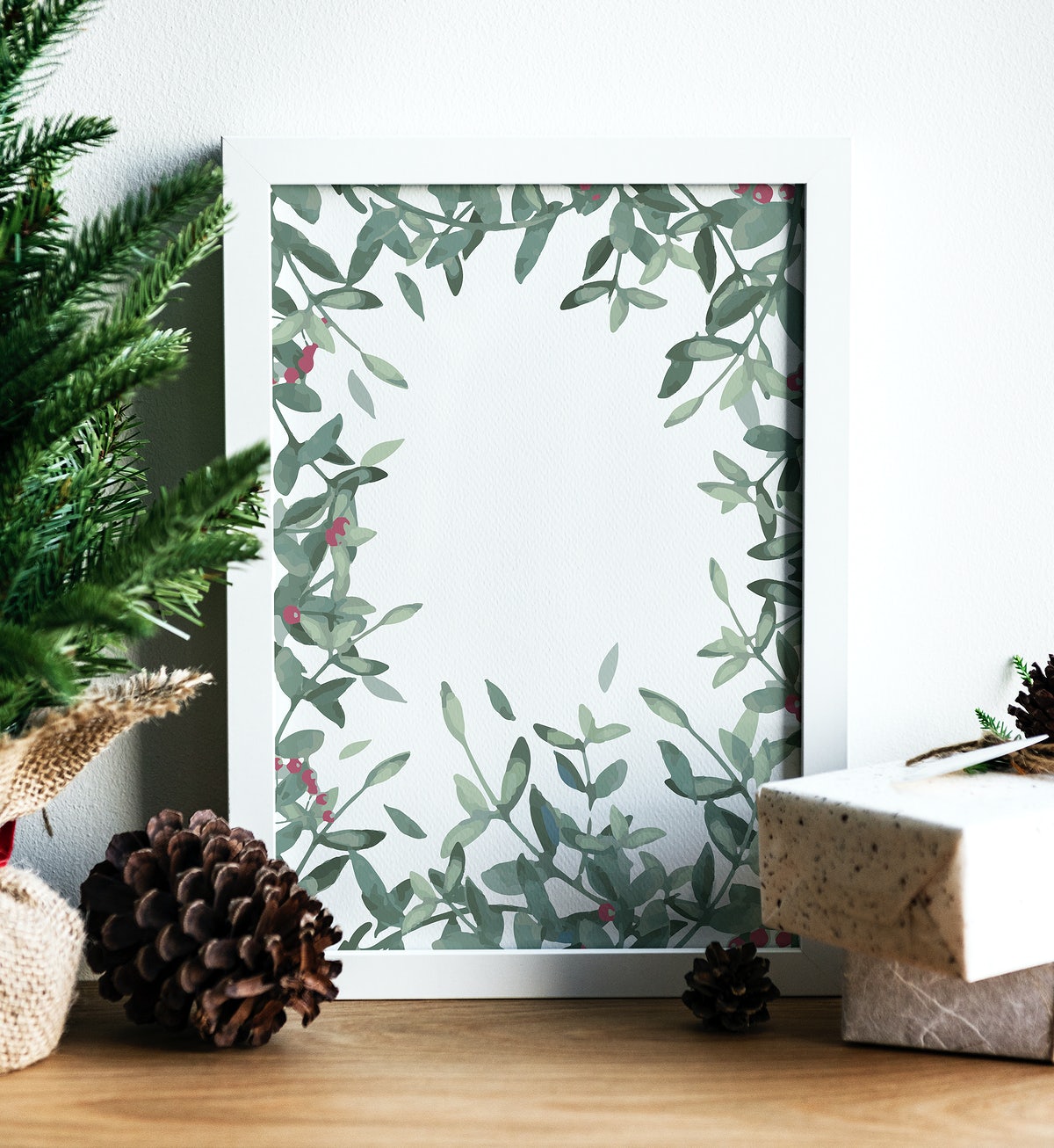 Free Festive Copy Space Design Wallpaper Mockup