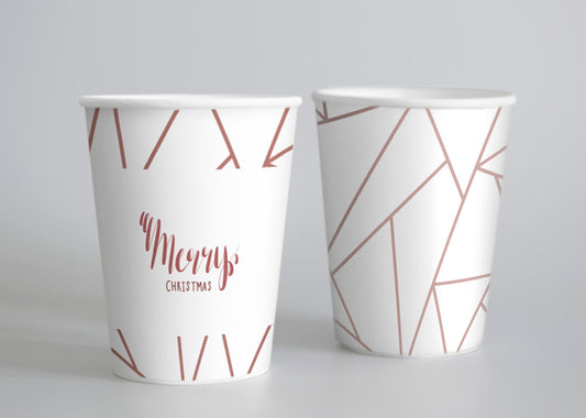 Free Festive Paper Cup Mockup Psd