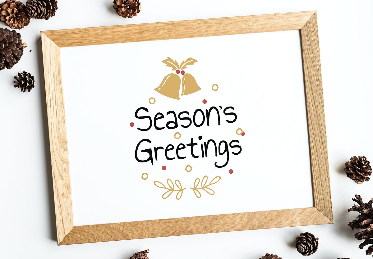 Free Festive Seasons Greetings Design Mockup