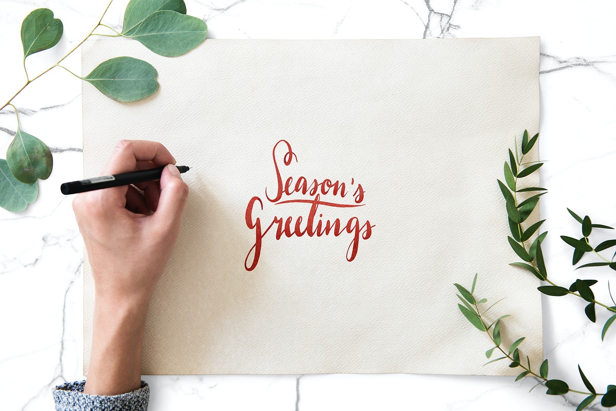 Free Festive Seasons Greetings Design Mockup