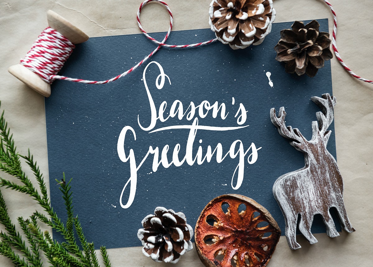 Free Festive Seasons Greetings Design Mockup