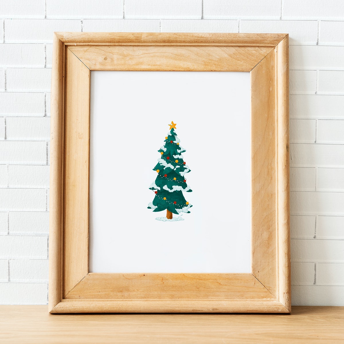 Free Festive Wooden Frame Template Mockups