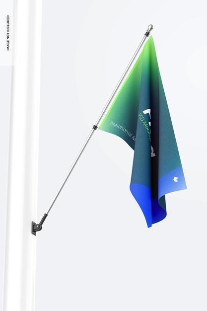 Free Flag Mockup, On Pole Psd